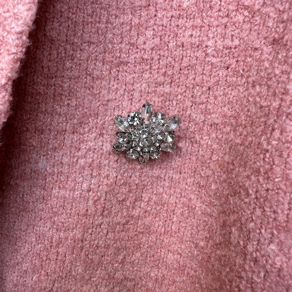 Express Pink Double-Breasted Rhinestone Button Blazer Jacket Size M - Picture 3 of 8